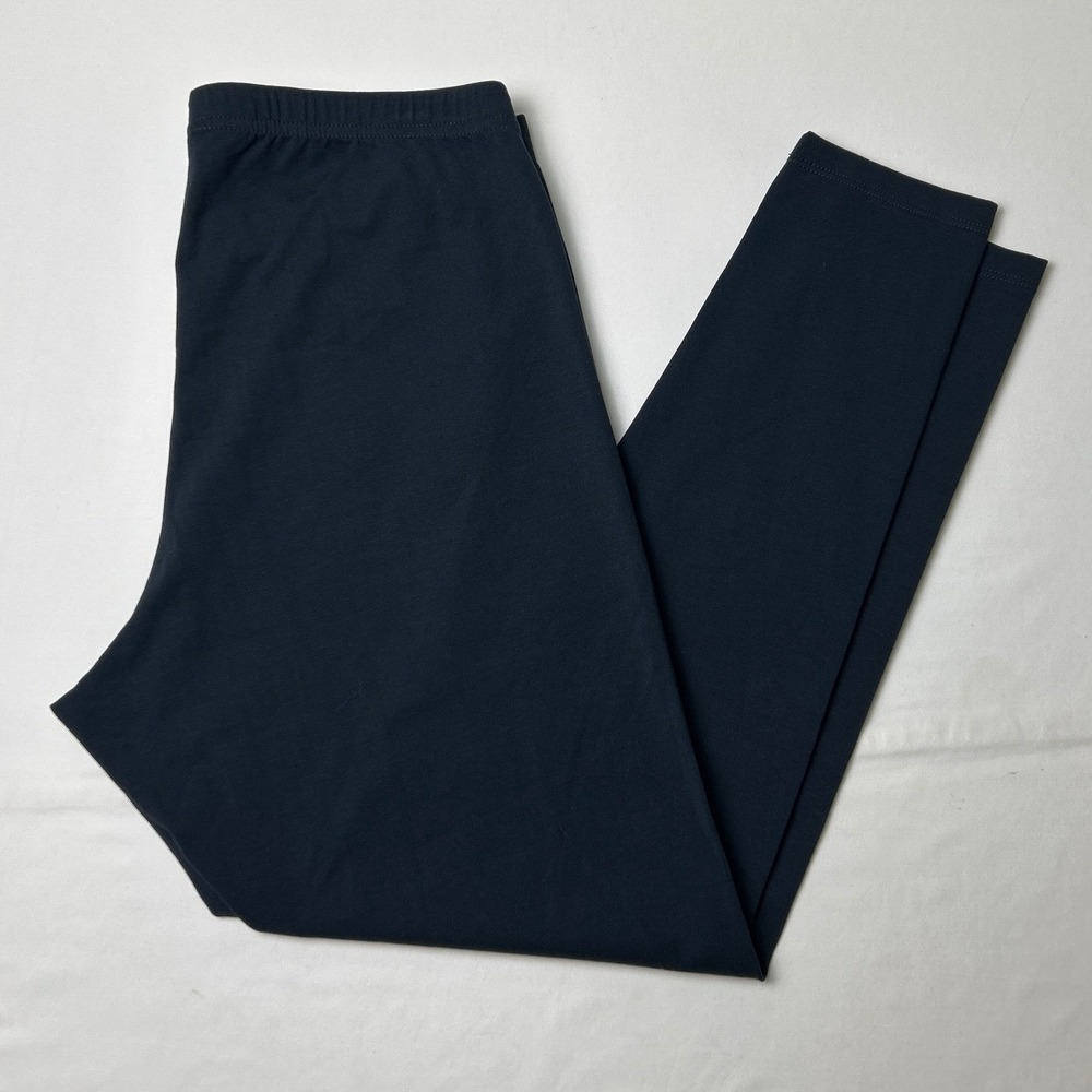 J. Jill Womens Pima Cotton Stretch Ankle Leggings Size M Navy Blue Minimalist